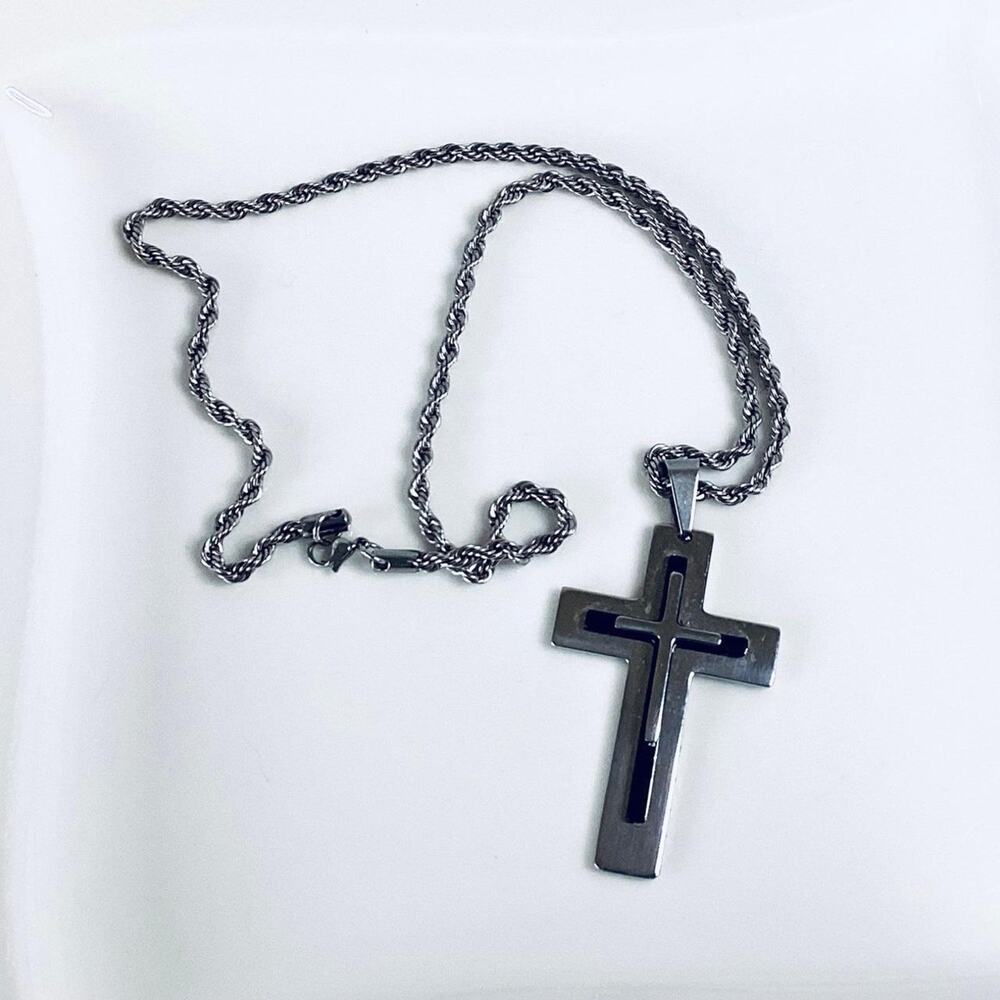 Large cross necklace 316l stainless